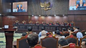 Mahkamah Konstitusi (MK) menggelar sidang pembacaan sejumlah putusan di Ruang Sidang Utama MK, Jakarta, Kamis (28/8/2025). (Tribunnews.com/ Mario Christian Sumampow)