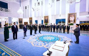 Presiden Prabowo Subianto melantik empat jabatan menteri dan satu wakil menteri Kabinet Merah Putih sisa masa jabatan 2024-2029 di Istana Negara, Jakarta, pada Senin, 8 September 2025. (Foto: BPMI Setpres)